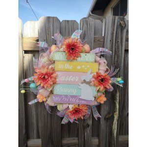 Easter Sayings Deco Mesh Wreath 18"